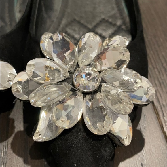 Crystal front Japanese Black Flats Super Comfy - Picture 3 of 3